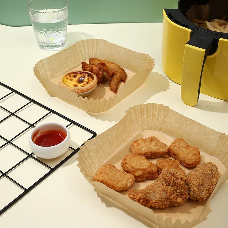 100Pcs Air Fryer Paper Oil Proof Isolation Paper Tray Disposable Non 100Pcs Air Fryer Paper Oil Proof Isolation Paper Tray Disposable Non